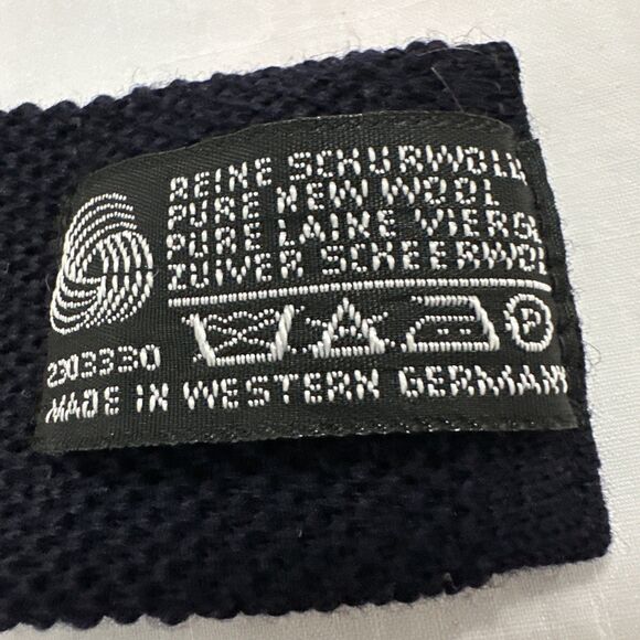 (2) Reine Schurwolle Mens Ties New Wool 2" Wide Navy Blue Red West Germany - Picture 7 of 16